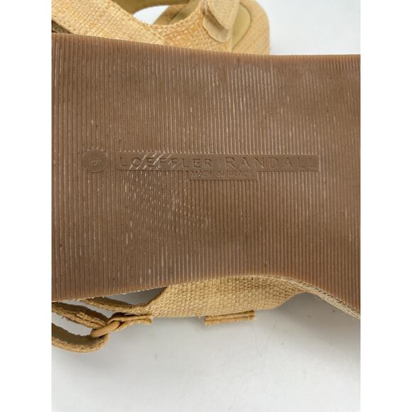 Loeffler Randall Beige Raffia Two Band Platform Sandals Size 6 - Picture 5 of 6
